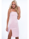 Dress with double straps, light pink ZZ256 - Online store - Boutique